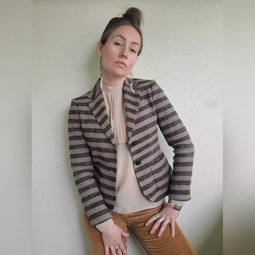 The Jigsaw Textured Cotton Linen Blazer XS